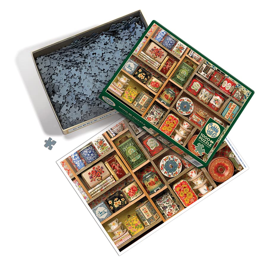 Cobble Hill 1000 Piece Puzzle - Vintage Tins - Sample Poster Included