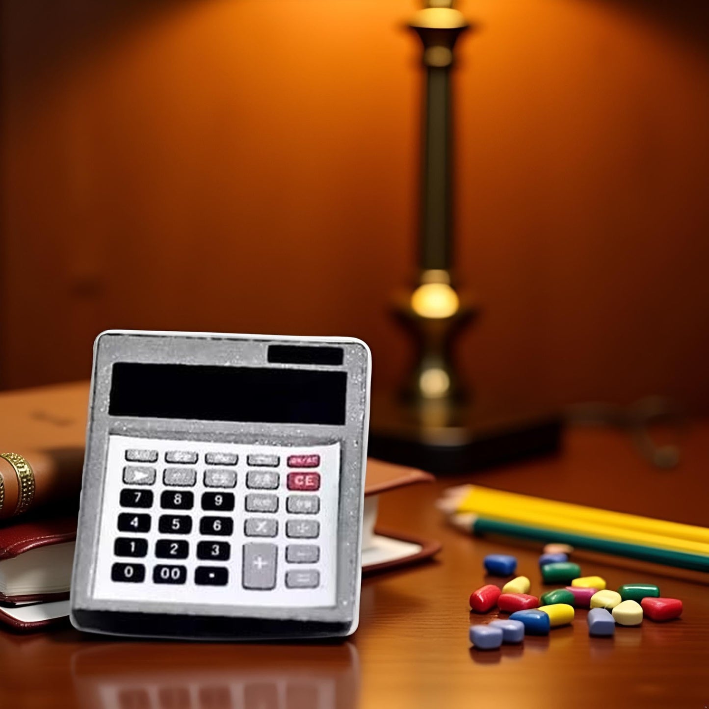 1Pcs Silver 1/12 Miniature Calculator Dollhouse Decoration Accessories Miniature Calculator Dollhouse Accessories (0.5x0.7x0.2 inch)