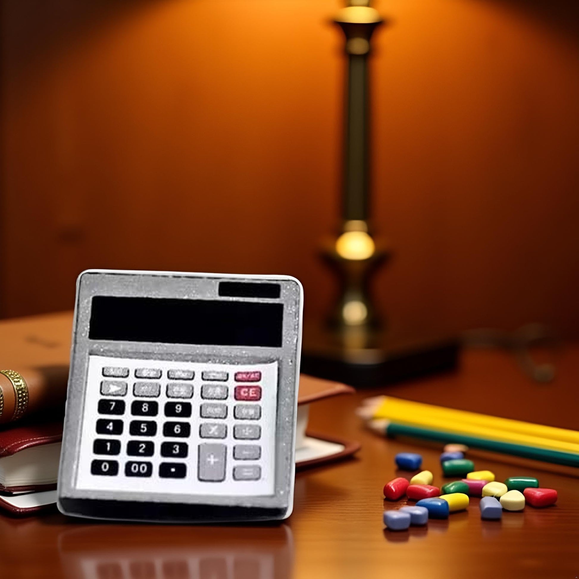 1Pcs Silver 1/12 Miniature Calculator Dollhouse Decoration Accessories Miniature Calculator Dollhouse Accessories (0.5x0.7x0.2 inch)