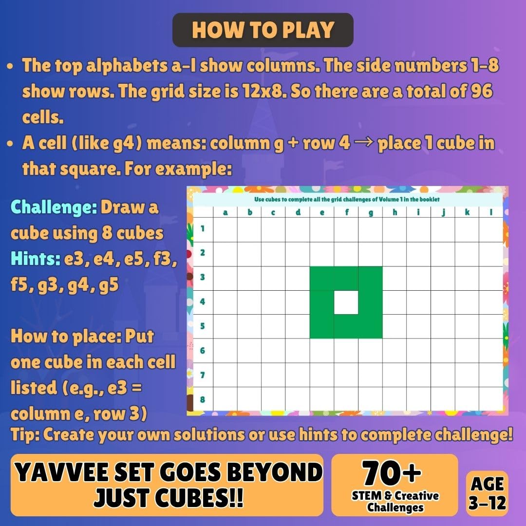Yavvee 2-in-1 CubeQuest, 5 Figures, 100 Magnetic Building Cubes 0.8", 70+ Challenges & Dual-Sided Magnetic Theme Board, Magnetic Blocks Toy Building