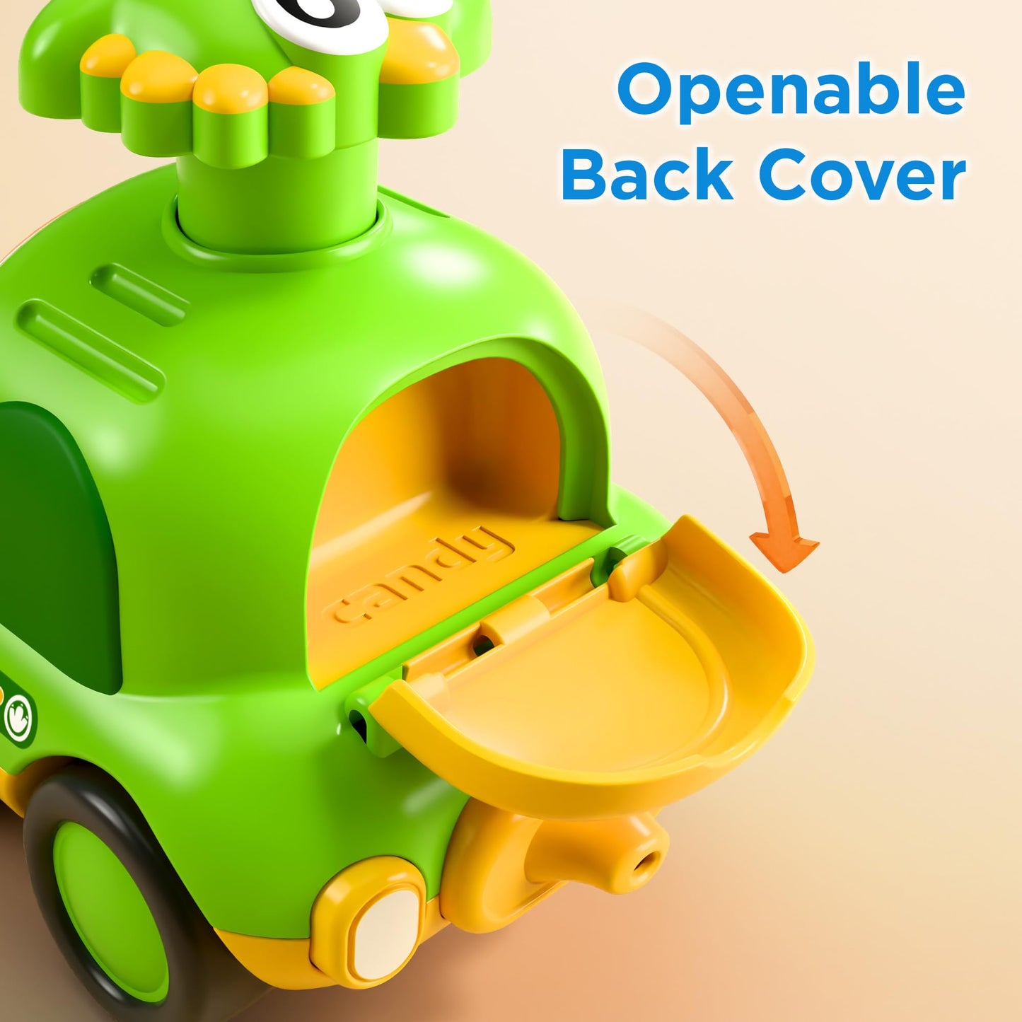 iPlay, iLearn Press to Go Dinosaur Car Toys for Toddlers 1-3, Baby Play Race Vehicle Set, Infant Boy Push Go Friction Toy, 4pcs Animal Car for 12 18