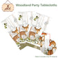 YARA Woodland Plastic Tablecloth For Baby Shower Decorations & Birthday Girl Boy |Safari Enchanted Forest Animals Decor |Neutral Gender Table