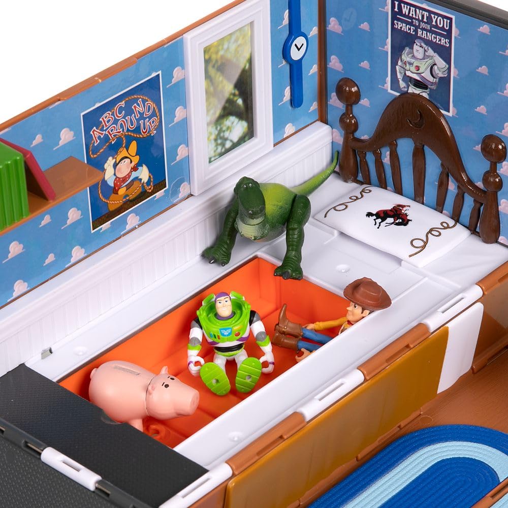Disney Store Official Toy Story Moving Truck Vehicle Play Set - Eggman Movers Truck with Trailer, Andy's Room, Woody, Buzz Lightyear, Rex, RC, & Hamm