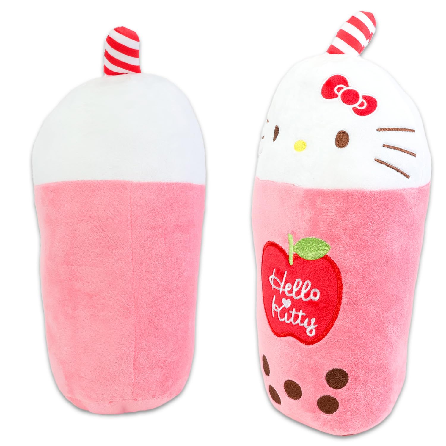 Sanrio Hello Kitty Boba Plush Toy Set - Bundle with 15" Hello Kitty Boba Themed Plush Plus Stickers, More | Hello Kitty Plushie Doll for Kids, Girls