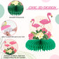 LINGXIU 9 Pieces Flamingo Themed Party Decoration Supplies Summer Hawaiian Tropical Aloha Honeycomb Centerpieces Table Toppers Decorations for Girl