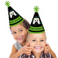 Big Dot of Happiness Video Game - Pixel Game Zone Cone Happy Birthday Party Hats for Kids and Adults - Set of 8 (Standard Size)