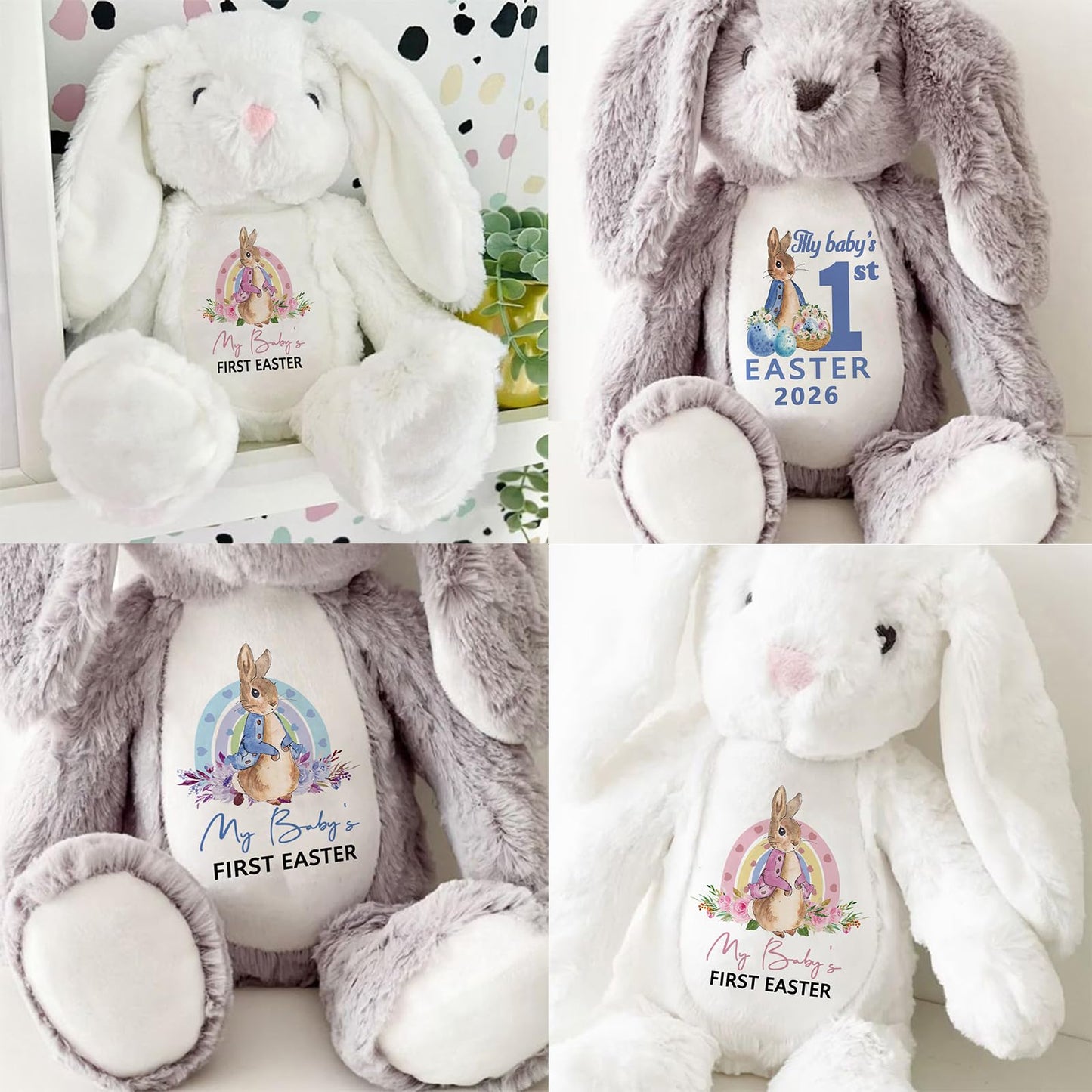 OAEUQ 2026 My Baby's First Easter Gift Easter Themed Plush Bunny Toys Pillow Toys to Accompany Your Child Baby Flowers Newborn Gifts for Boys