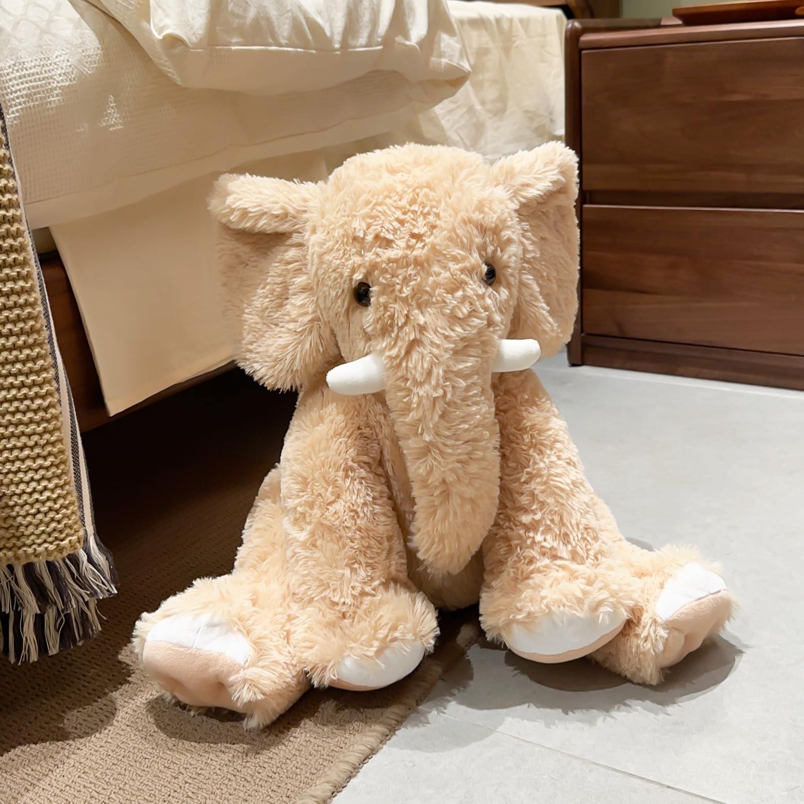UBABER 19.2 Inch Large Elephant Stuffed Animals,Clever Elephant Plush Toy for Kids, for Girls and Women,Super Soft Room Decoration(Yellow).