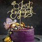 Sodasos Gold Just Engaged Cake Topper for Engagement Party Decorations