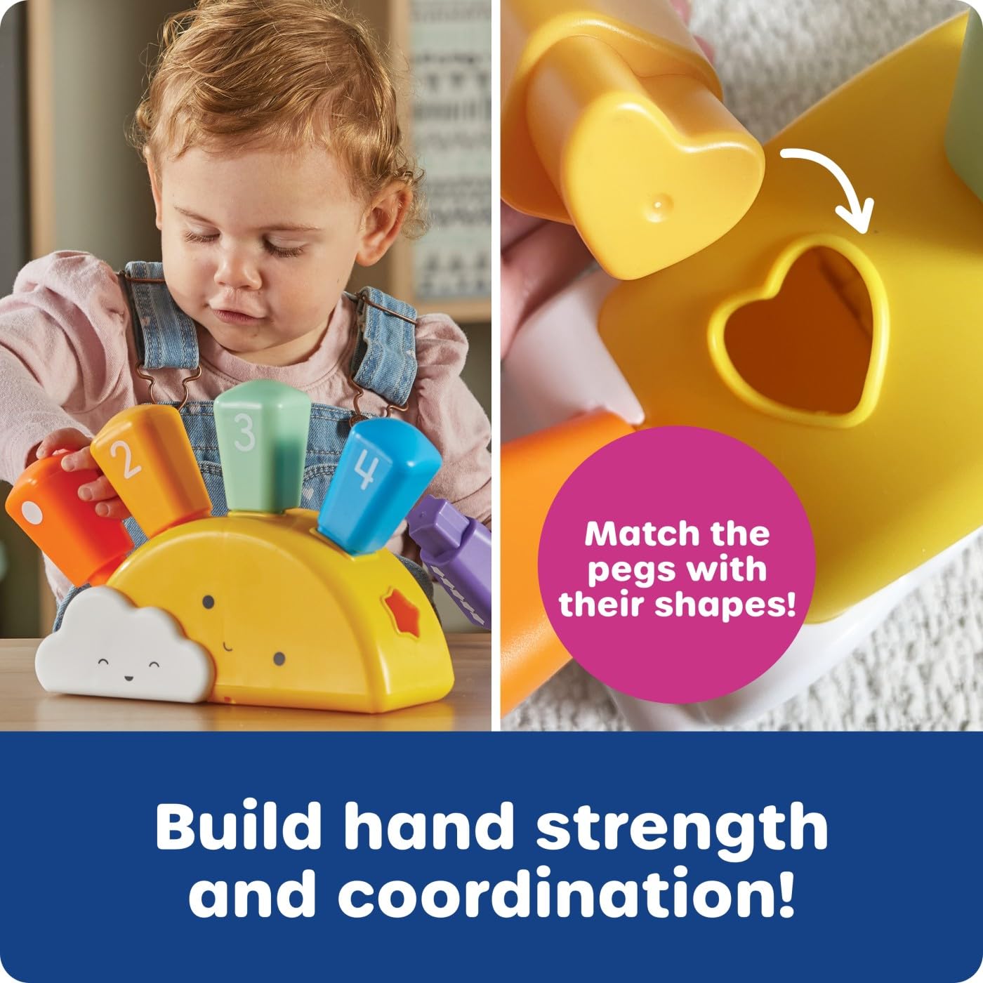 Learning Resources Sunshine Shape Sorter, Fine Motor Skills, Numbers Matching Skills Activities, Montessori Toddler Toys, Sensory Bin for Kids