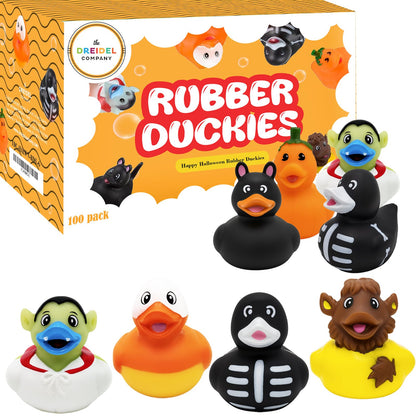 100 Halloween Rubber Duck Toy Duckies for Kids, Fun Bath Birthday Gifts Baby Showers Summer Beach and Pool Activity, 2" (100-Pack)