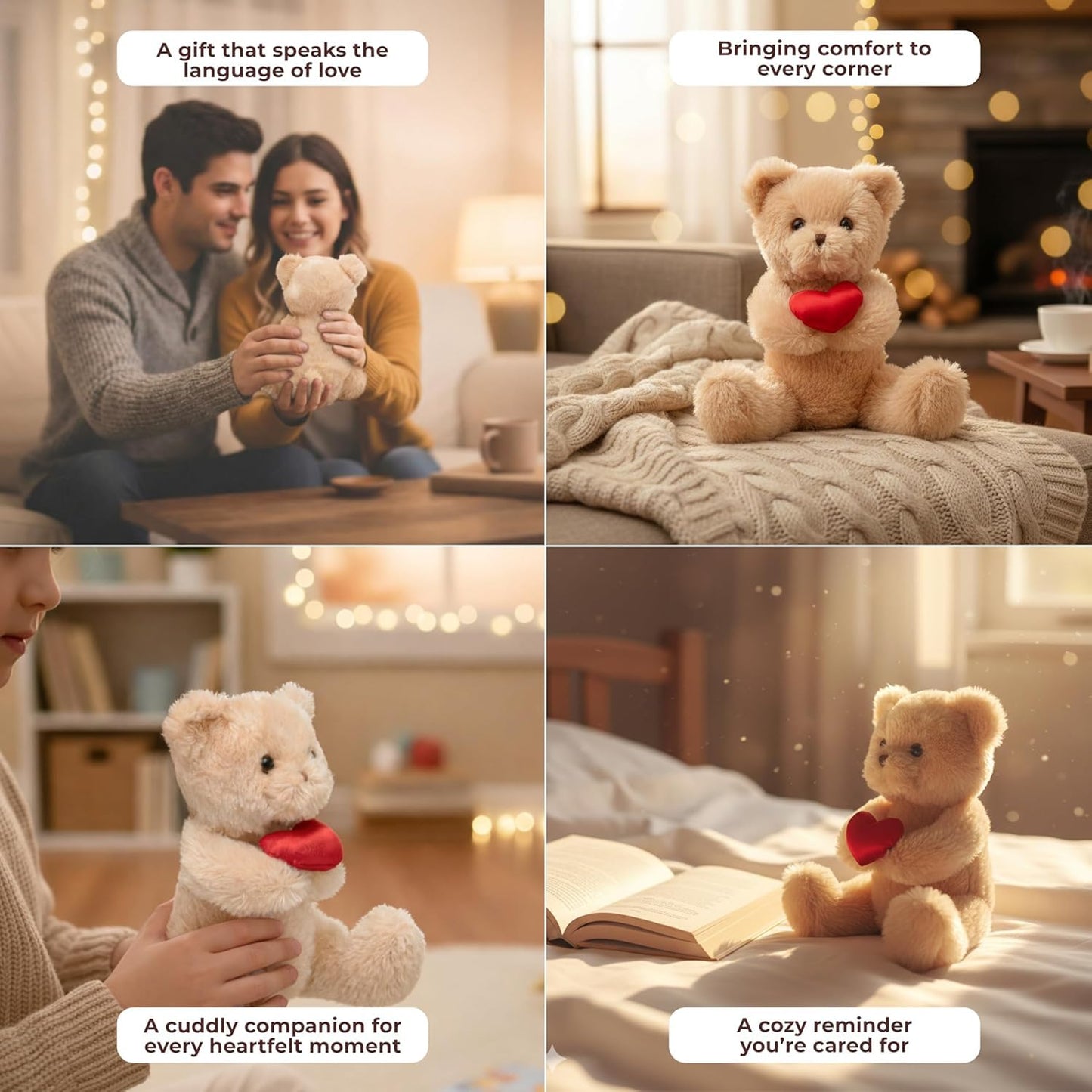 Bearington Remington Teddy Bear - 9.5" Soft and Cuddly Valentines Day Stuffed Animals - Adorable Bear Stuffed Animal Plush Gift