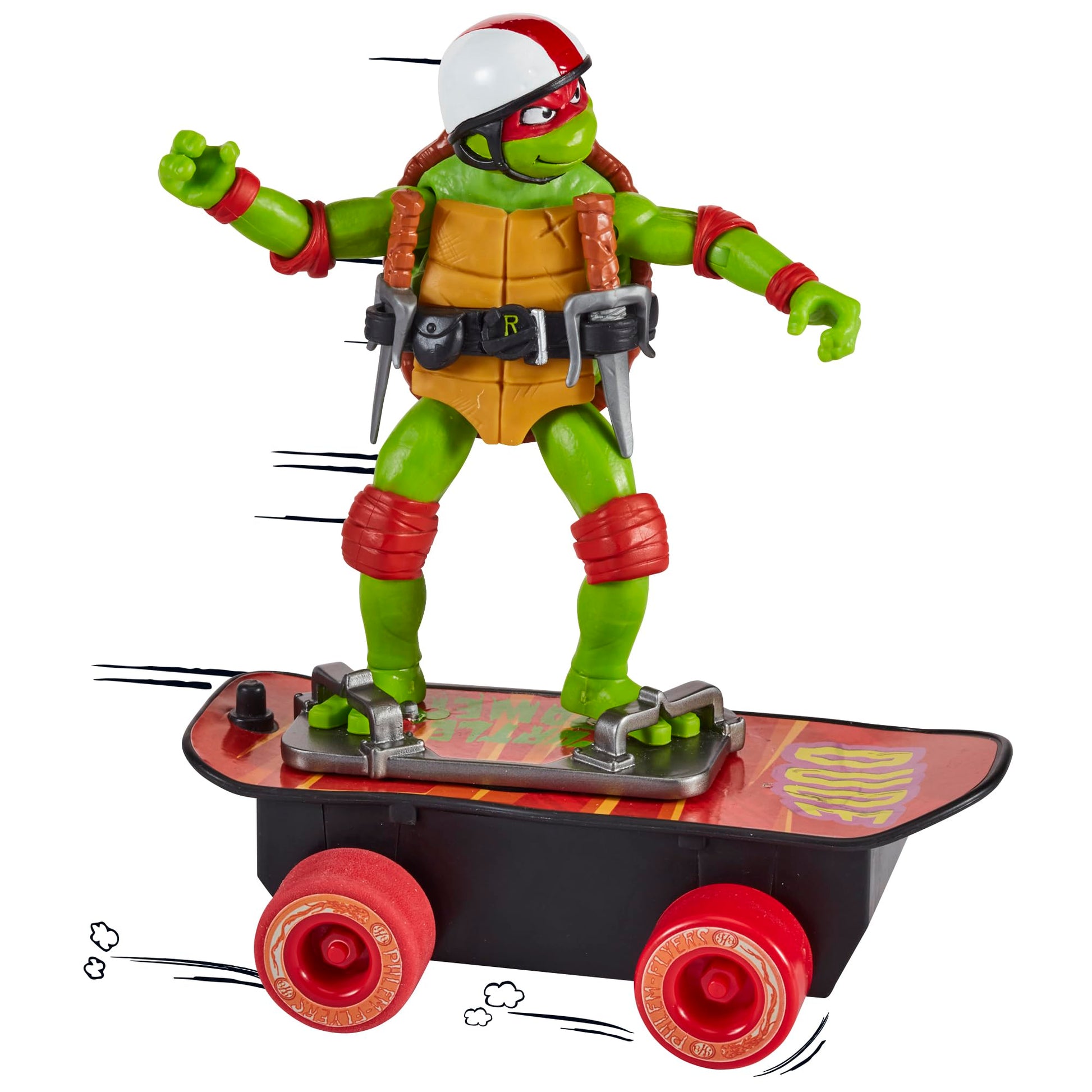 Teenage Mutant Ninja Turtles: Mutant Mayhem Raphael on a Skateboard with Accessories by Playmates Toys - Amazon Exclusive
