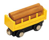 Maxim Enterprise, inc. Log Car for Wooden Railway, 5 Piece Kids Train Set with Magnetic Link and Removable Logs, Compatible with Thomas and Friends