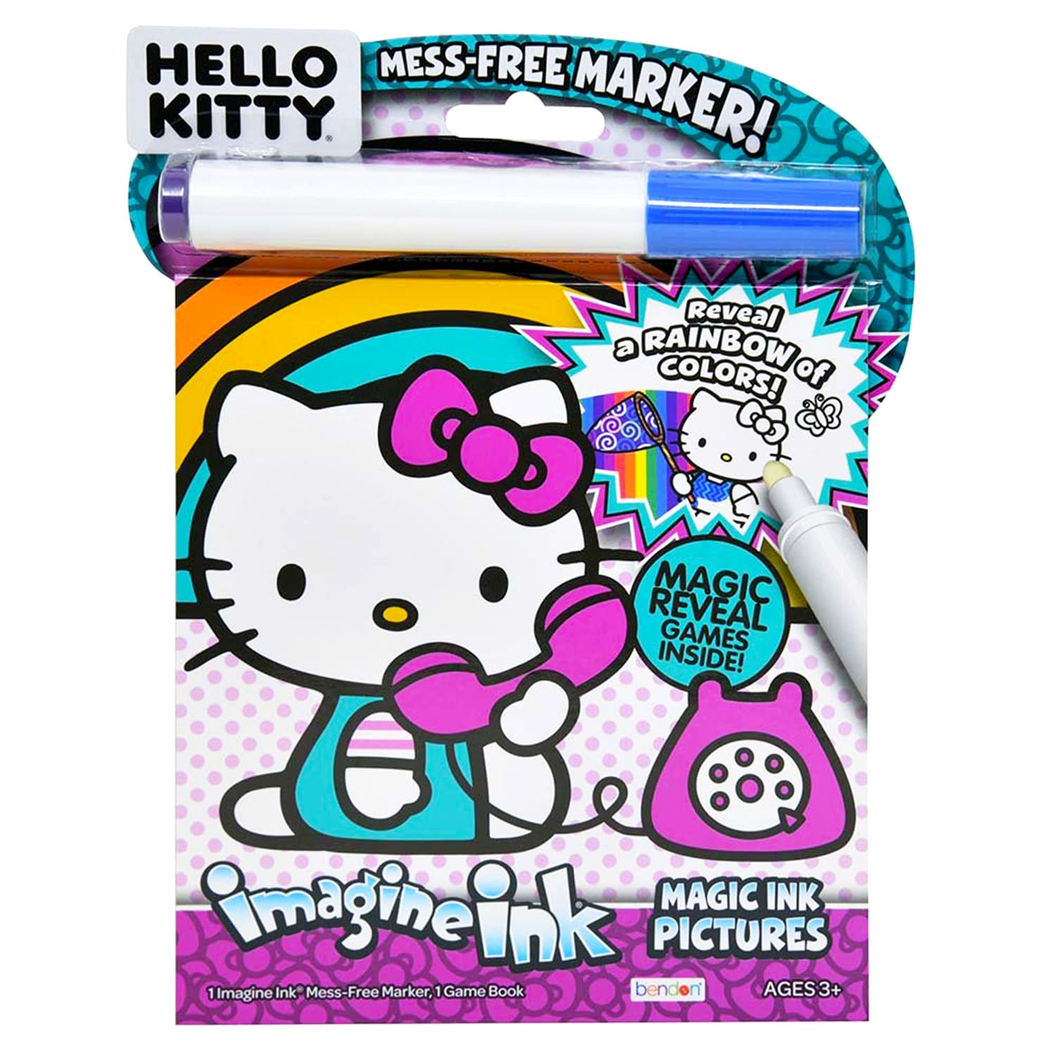 Hello Kitty Imagine Ink Coloring Super Set - Bundle with 3 Imagine Ink Mess-Free Coloring Books for Kids with Magic Reveal Pages | Hello Kitty Party