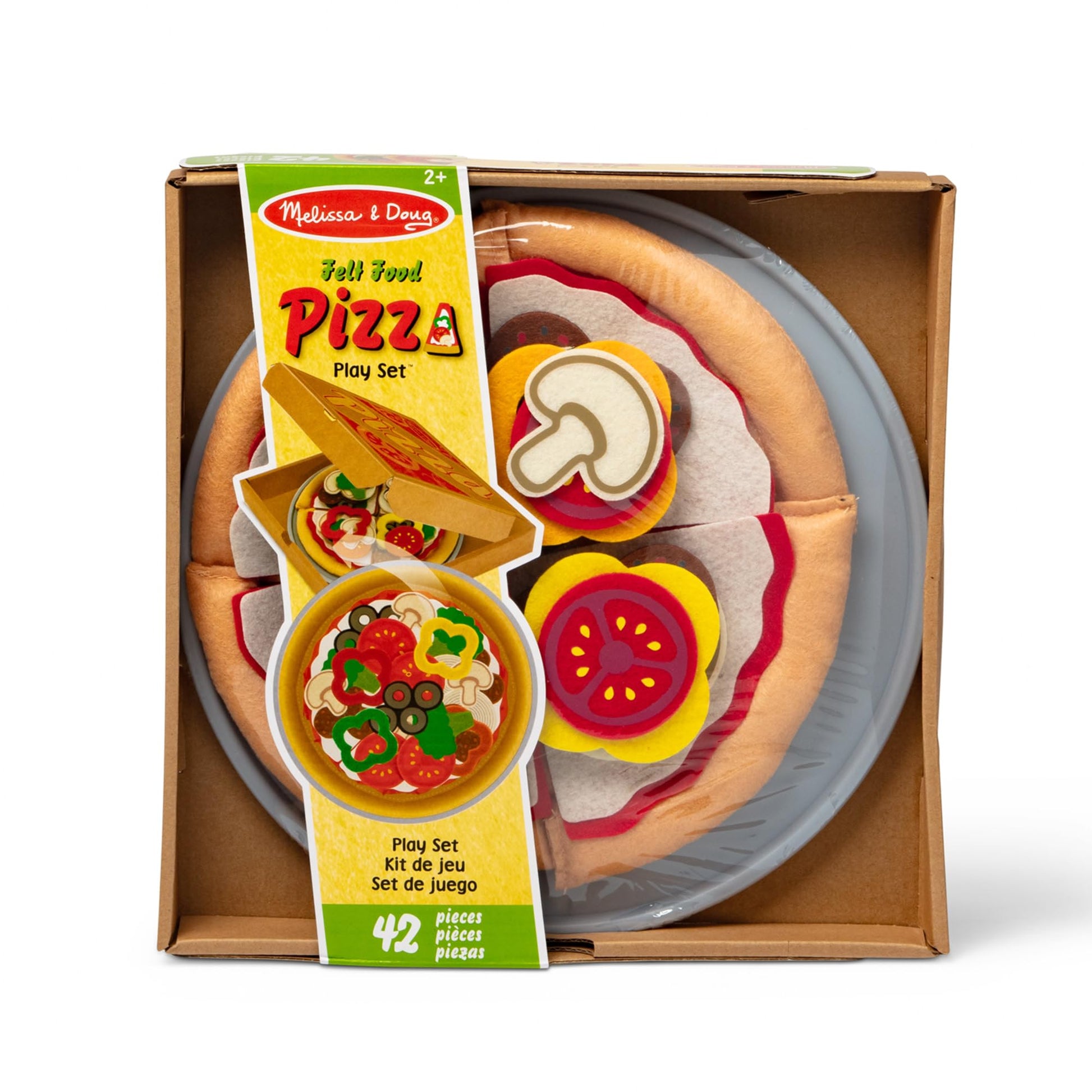 Melissa & Doug Felt Food Mix And Match Pizza Play Food Set - 42 Pieces Felt Pizza Play Set For Kids Kitchen, Pretend Toy For Toddlers And Kids Ages 2+