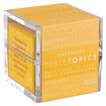 TableTopics Happiness Question Card Game - 135 Conversation Starter Cards with Tips, Ideas, & Quotes to Spark Meaningful Discussions with Adults at