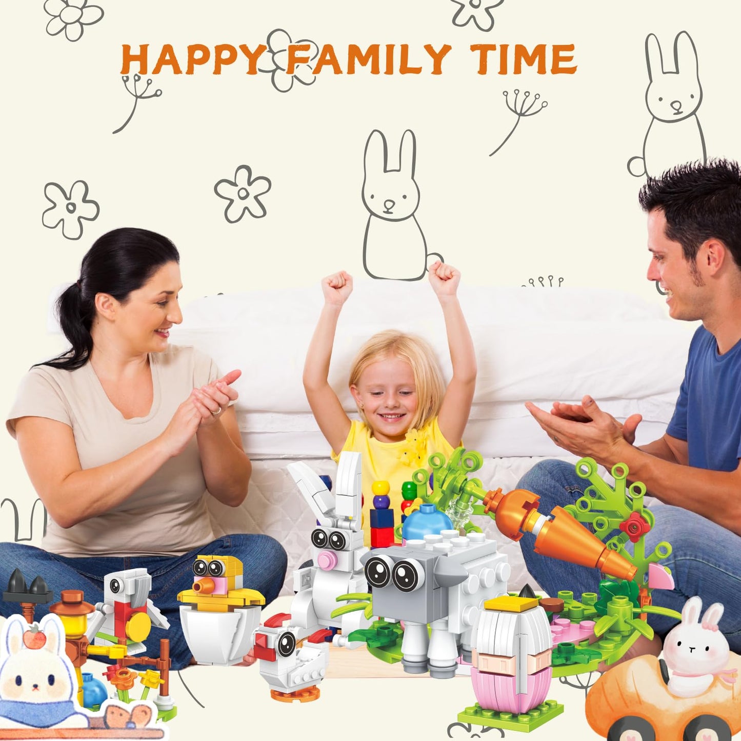Tecnobicho STEM 12-in-1 Rabbit Building Blocks Toys for Boys Girls 6 7 8 9 10 11 12 Years Old Creative Bunny Building Set Valentines Christmas