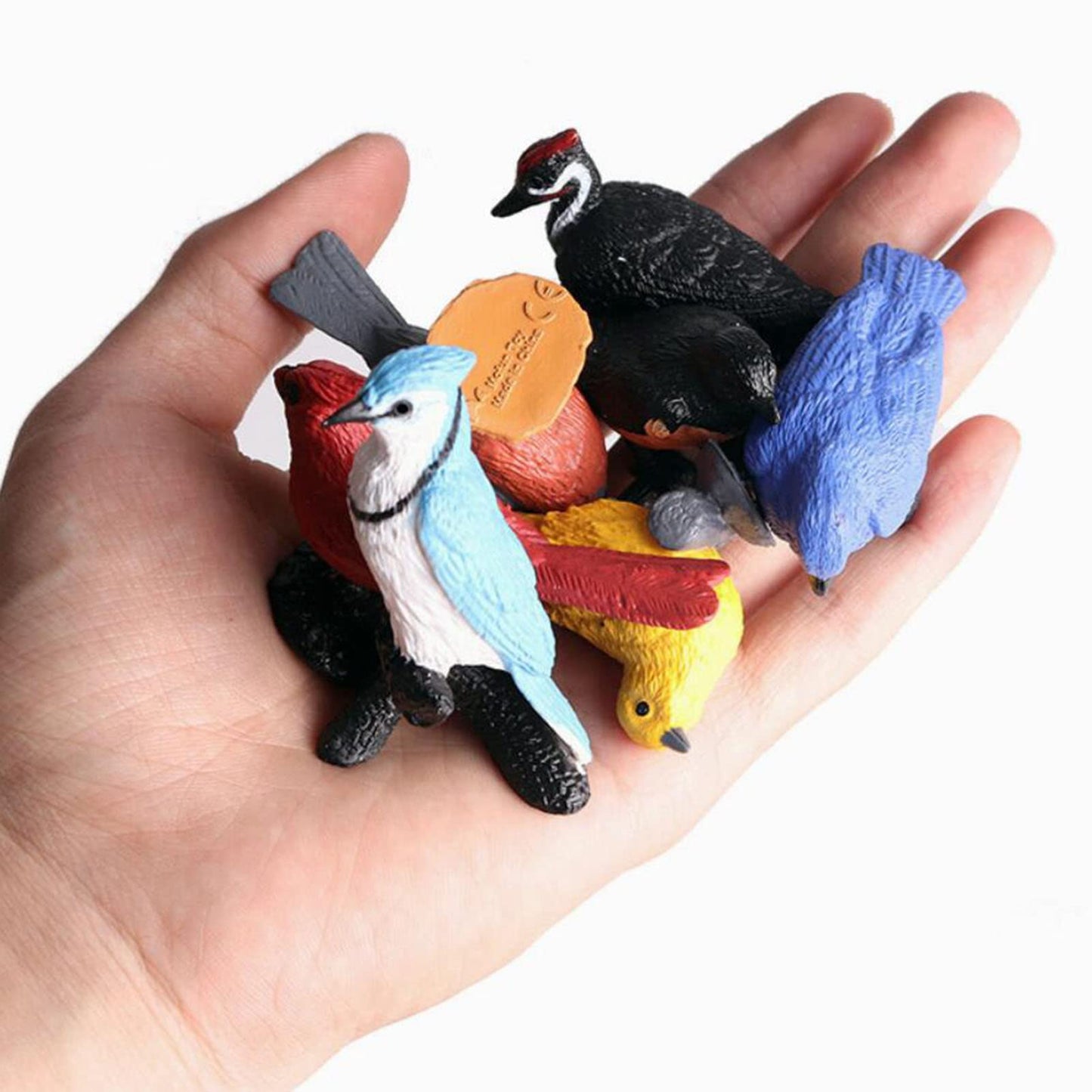 10 Pcs Realistic Bird Animals Figurines Model, Miniature Birds Figure Cake Cupcake Topper, Parakeet, Quetzal, Macaw, Hummingbird, Toucan, Cockatoo