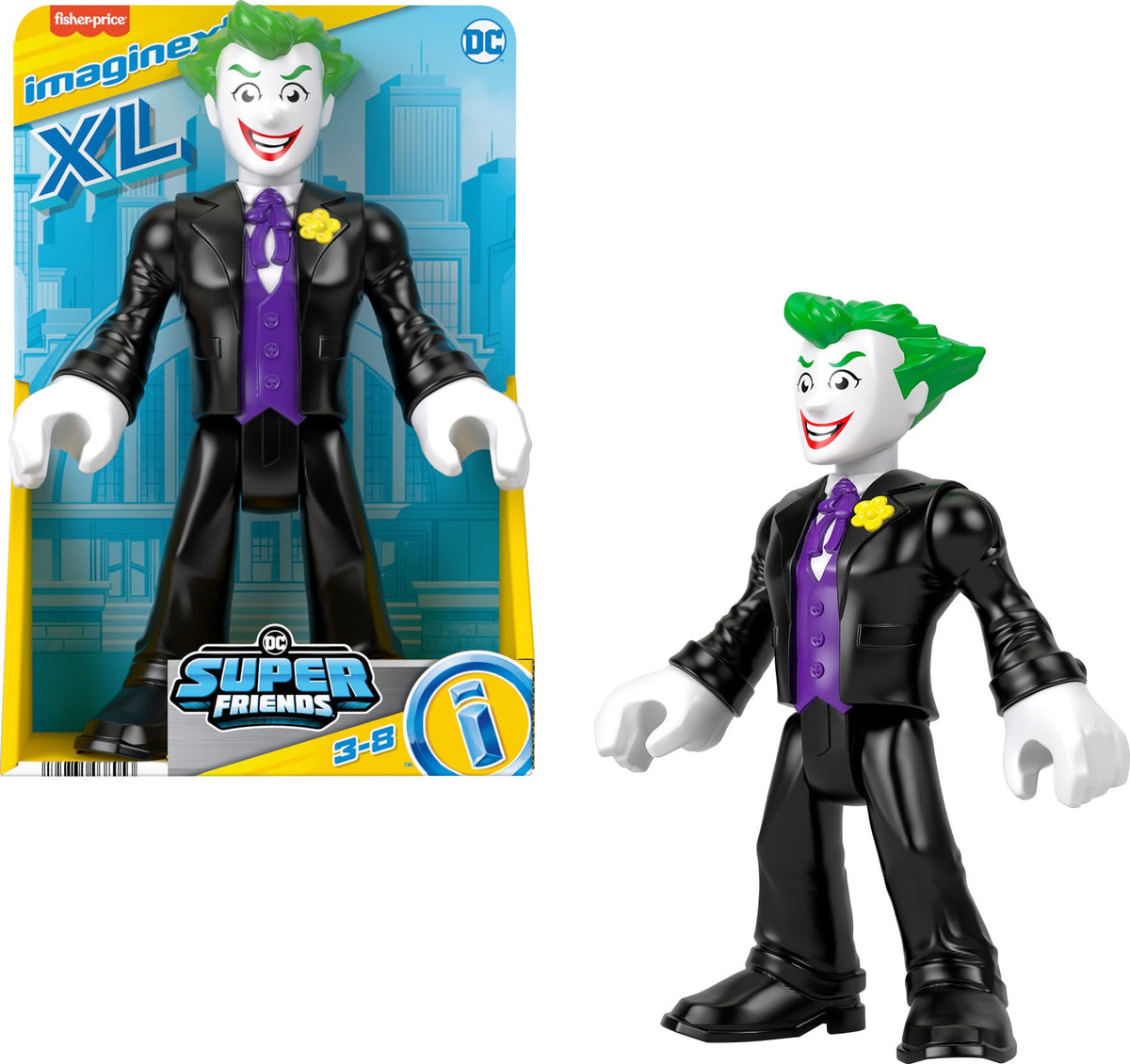 Fisher-Price Imaginext DC Super Friends Preschool Toy The Joker XL 10-Inch Poseable Figure for Pretend Play Ages 3+ Years