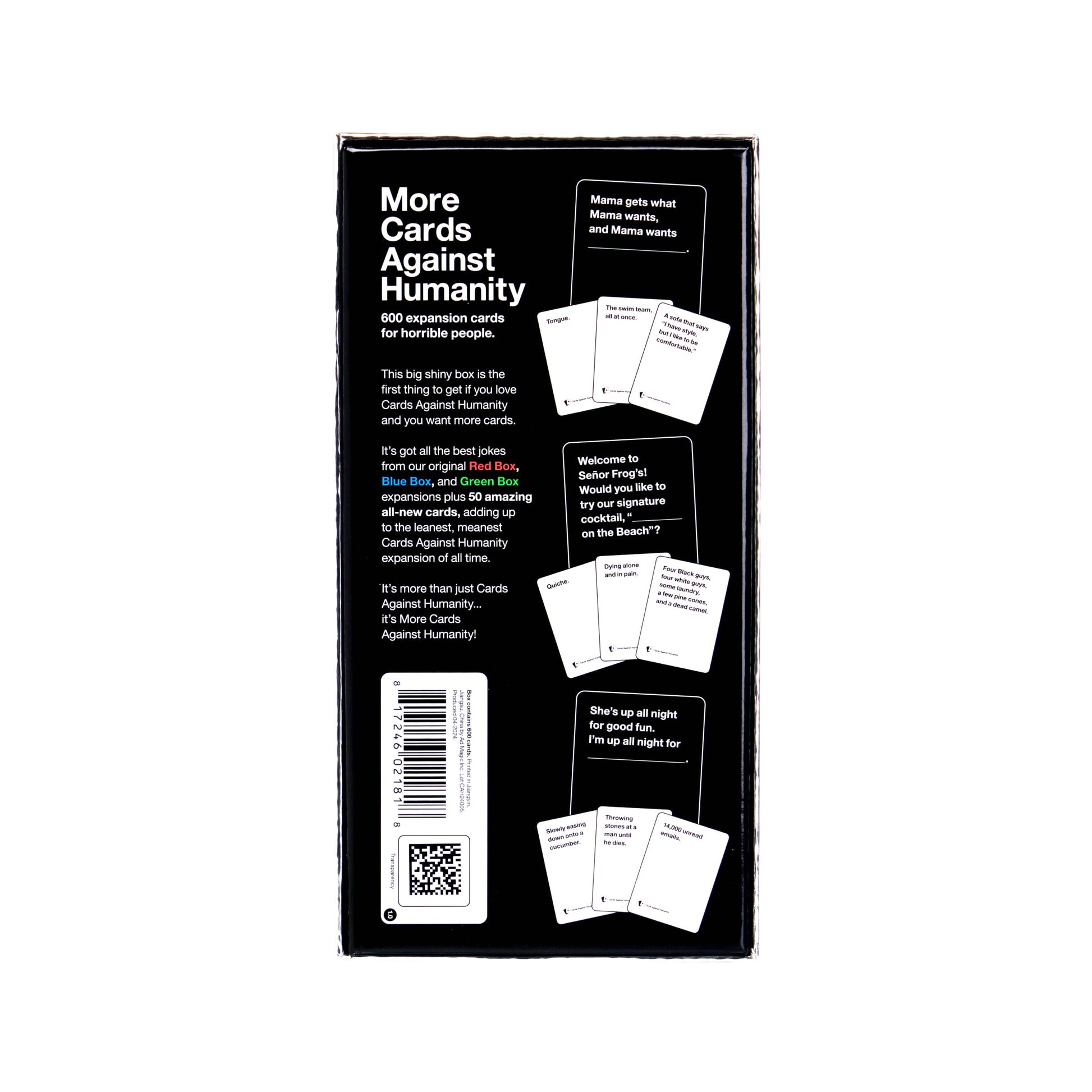 More Cards Against Humanity • 600-card Essential Expansion • Includes The Best Cards from The Red, Blue, & Green Boxes