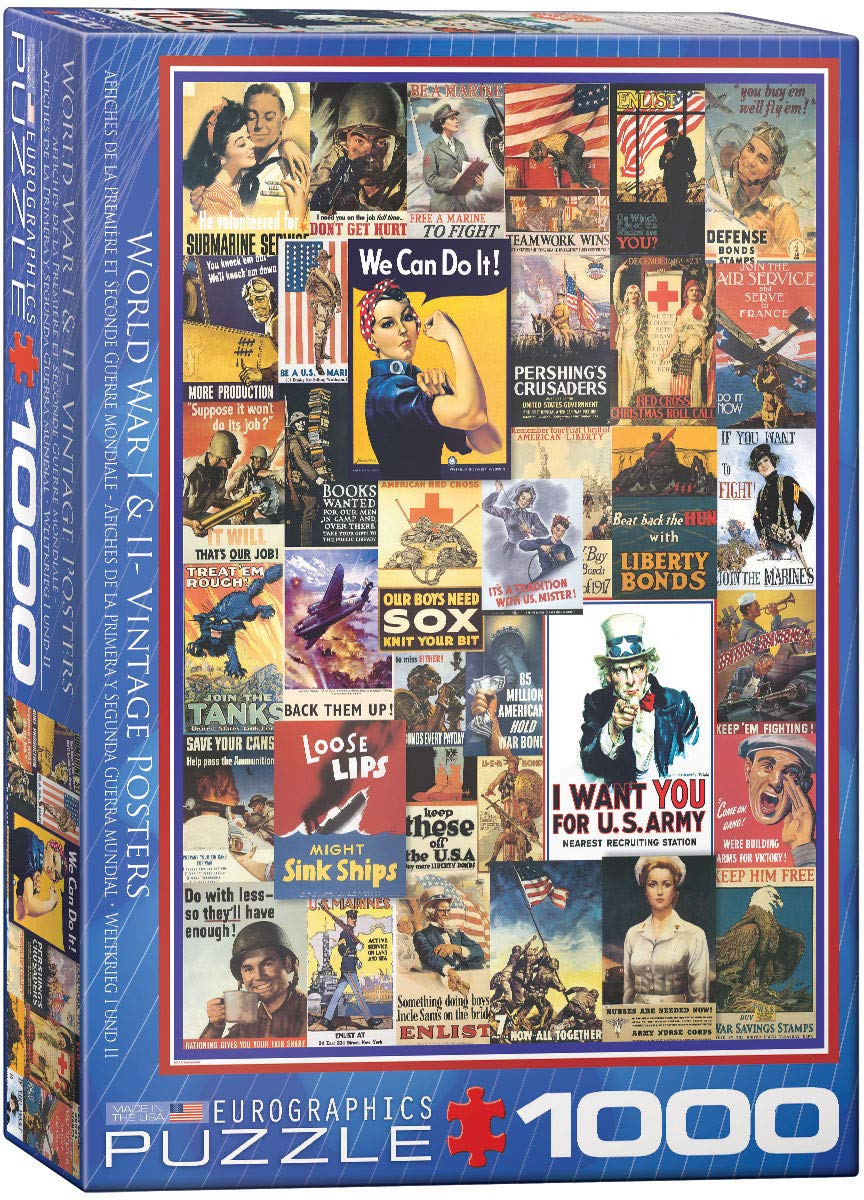 EuroGraphics World War I & II Vintage Posters 1000-Piece Puzzle, 19.25"" x 26.5"""
