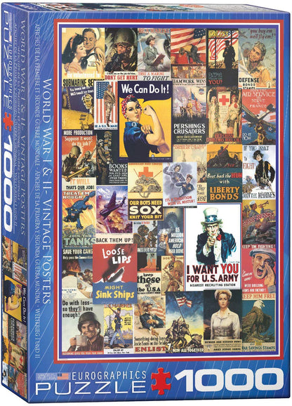EuroGraphics World War I & II Vintage Posters 1000-Piece Puzzle, 19.25"" x 26.5"""