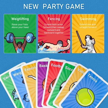 Sports Card Game - Soccer Basketball Volleyball Football Tennis - Speed-Matching Board Games for Adults Wildly Entertaining & Easy to Learn