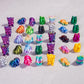 pkaoakyo 150Pcs 3D Printed Miniature Animals - Owl, Frog, Rhinoceros, Spider, Turtle - 2cm Figurines with Gradient Colors, Safe & Eco-Friendly