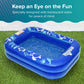 Aqua Inflatable Kiddie Pool for Backyard Outdoor Water Play - 2 Ring Blow Up Baby Pool with Cushioned Bottom, Stable Translucent Sides for Toddlers