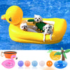KUCDBUN Pool Float Set for Dogs - Raft With Collapsible Bowl, Non-Toxic Water Toys for Small Dogs, Puppies and Doggies, Yellow Duck