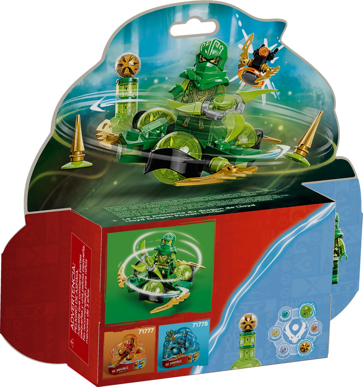 LEGO NINJAGO Lloyd’s Dragon Power Spinjitzu Spin 71779 Green Spinning Building Toy with Ninja Lloyd Minifigure, Gift Idea for Boy and Girl Ninja Fans