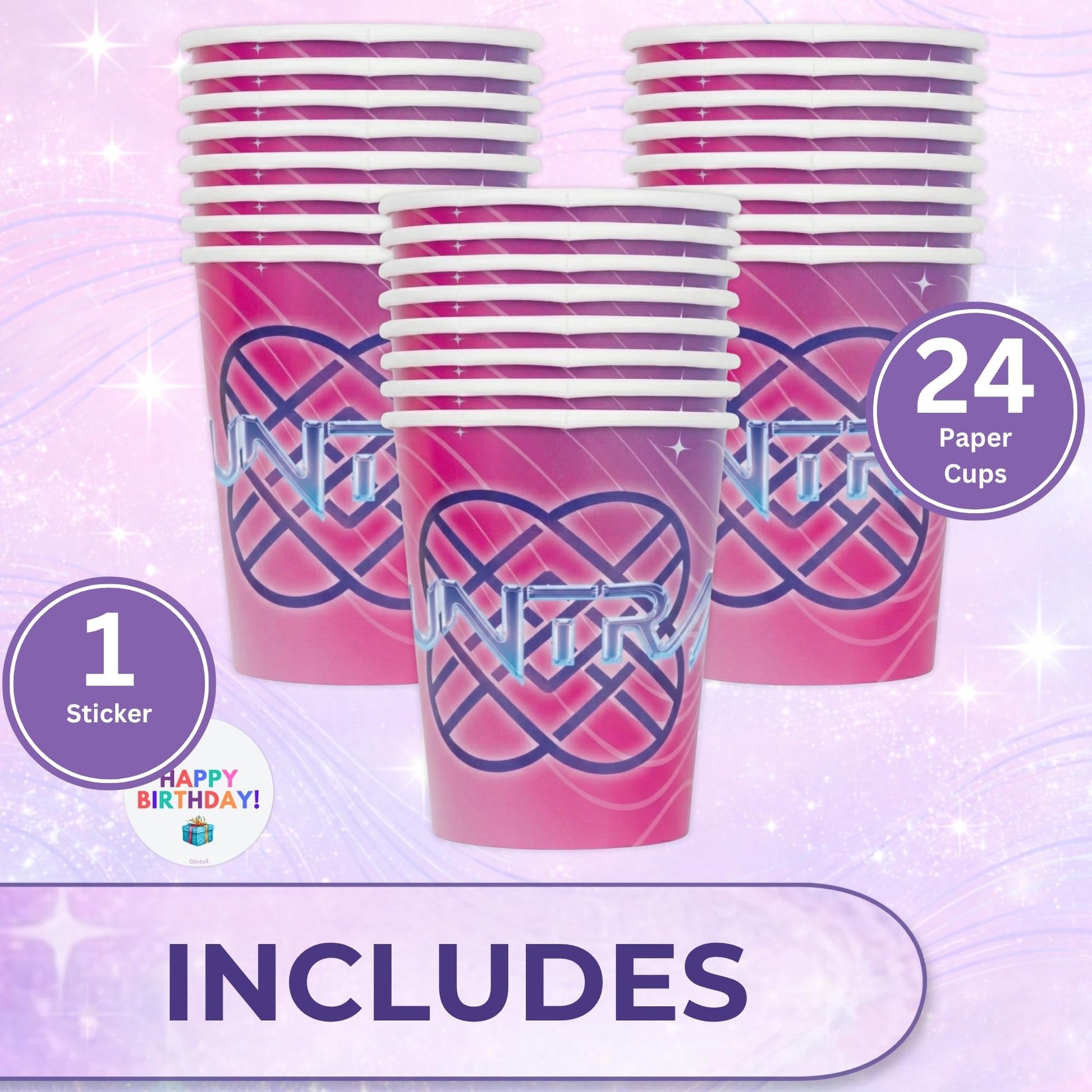 Unique KPop Demon Hunters Cups - 24 Paper Party Cups 9oz - KPop Demon Hunters Birthday Decorations and Party Supplies - for Water, Juice and More