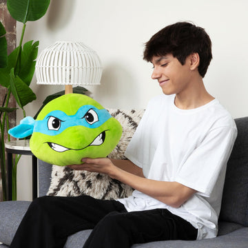 Club Mocchi Mocchi- Teenage Mutant Ninja Turtles Plush - Leonardo Head Plushie - Squishy TMNT Toys - Plush Collectible TMNT Figures - Soft Plush Toys