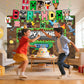 Pixel Game-Happy Birthday Banner- Includes Birthday Banner & Backdrop & Spiral Hanging supplies, Pixel party supplies Kit, Ideal for Game Theme