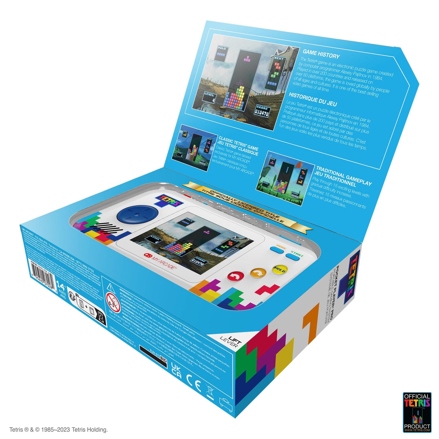My Arcade Tetris Pocket Player Pro: Strategic Puzzle Games, Portable Game, Tetris Game, 2.75 inch Color Display