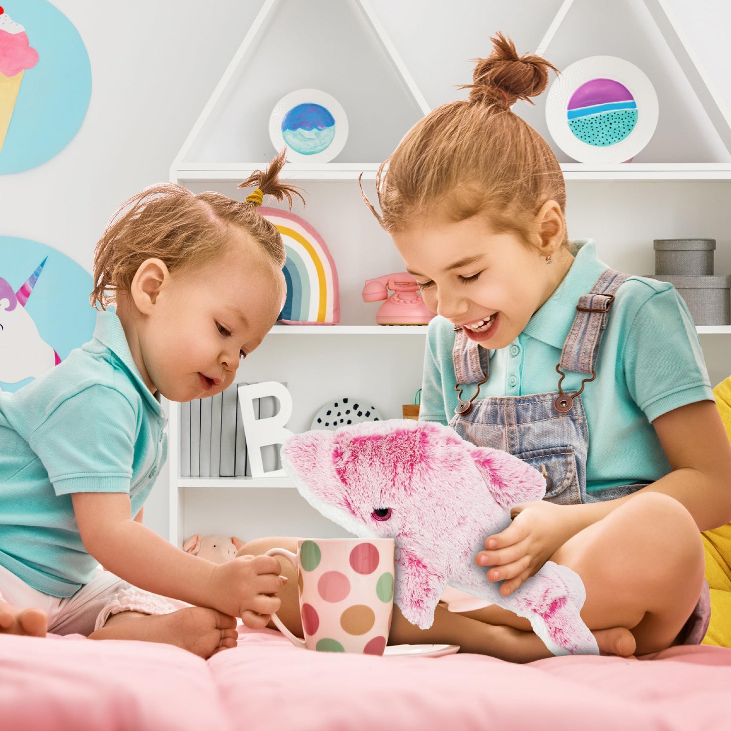 DolliBu Pink Dolphin Super Soft Stuffed Animal, Cute Realistic Stuffed Animals for Girls. Boys and Adults Animal Gifts, Kids Ocean Life Nursery Décor