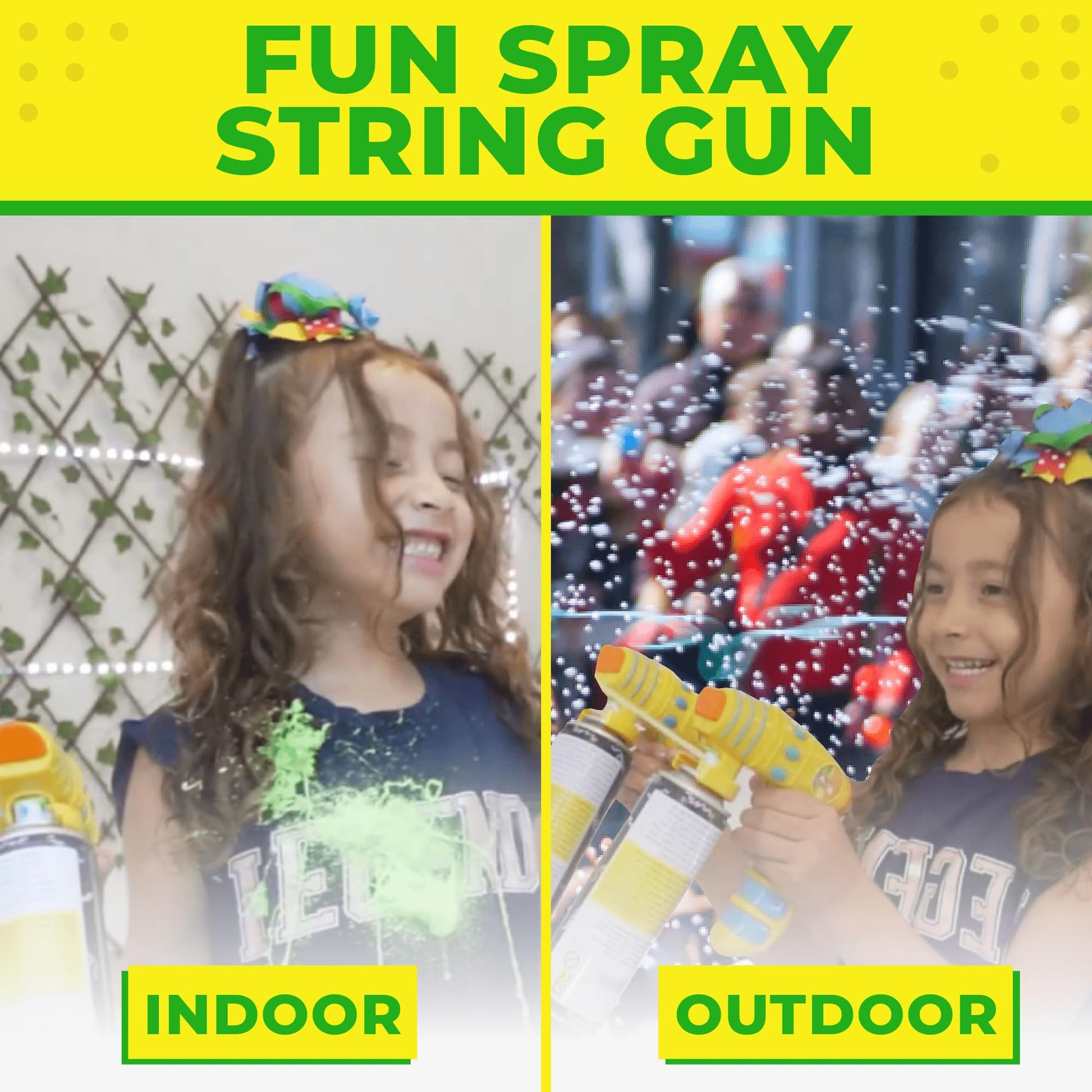 Toysery Party Streamer Spray String Shooter Toy for Boys and Girls, Party Streamer Spray String for Kids, Great Toy Pistol with Non-Toxic Spray