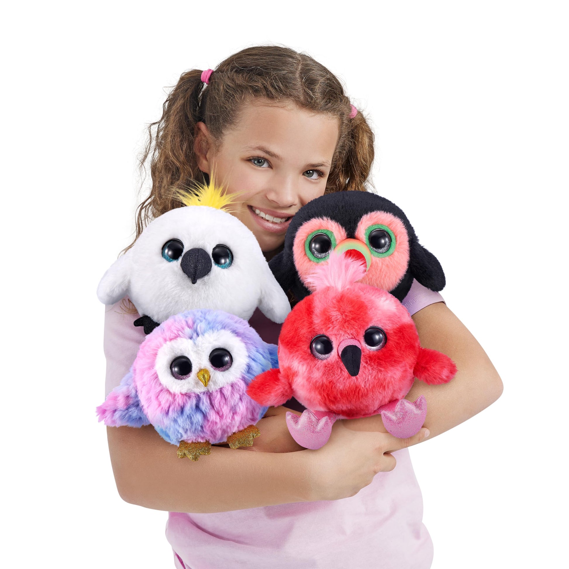 Pets Alive Chirpy Birds (Flamingo) by ZURU, Electronic Pet that Speaks, Giant Surprise Egg, Stickers, Comb, Fluffy Clay, Bird Animal Plush for Girls