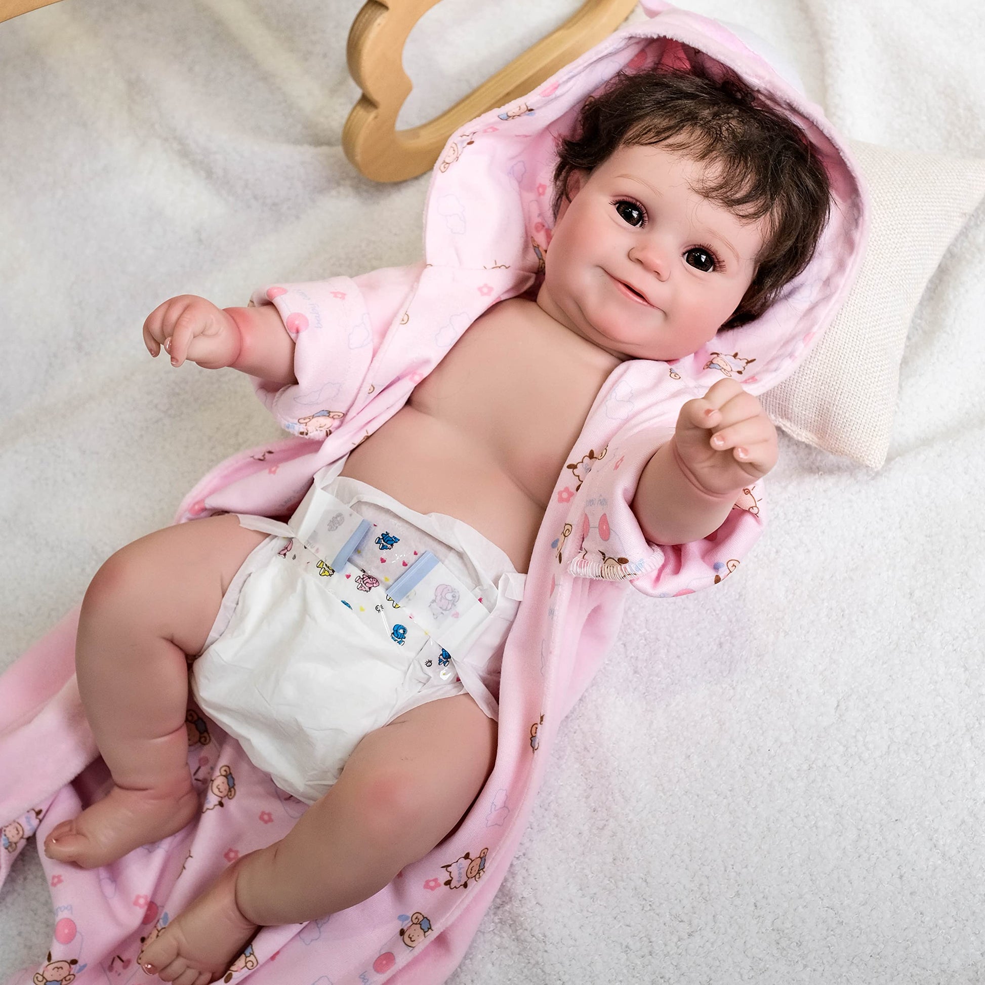 TATU Reborn Baby Dolls Diapers 22 inch Newborn Reusable 6-Piece Pack Fit 18-22in , Alive