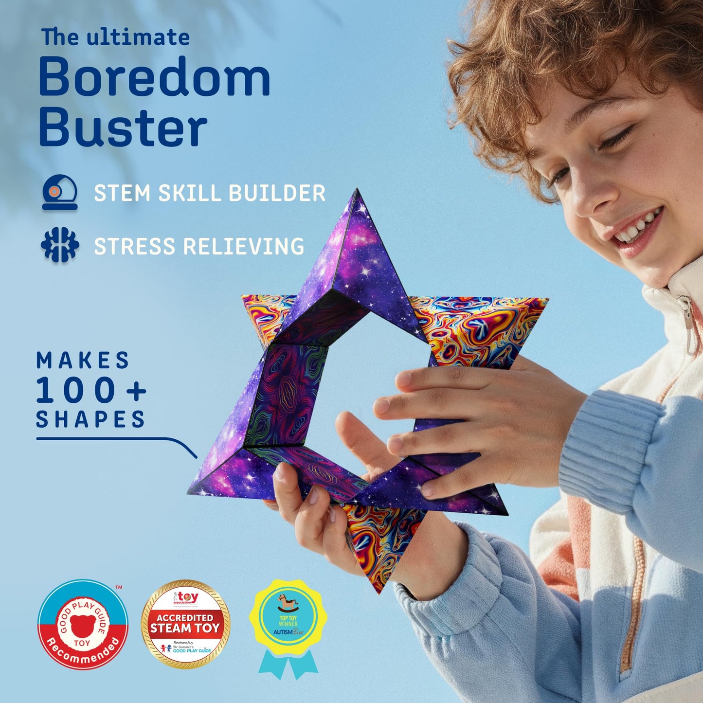 Shashibo DODECA Magnetic Puzzle Cube, Sensory Fidget Toy for Adults & Kids, Stress Relief Fidget Toy for All Ages, Cool Fidget Toys for Desk, Shape