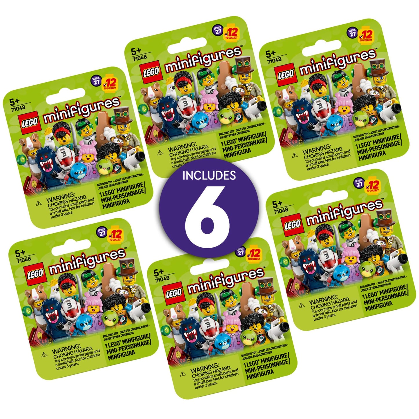LEGO Minifigures Series 27 6 Pack - Multipack of Collectible Figures for Kids, Boys and Girls, Ages 5+ - Mystery Blind Box of 12 Possible Minifigures