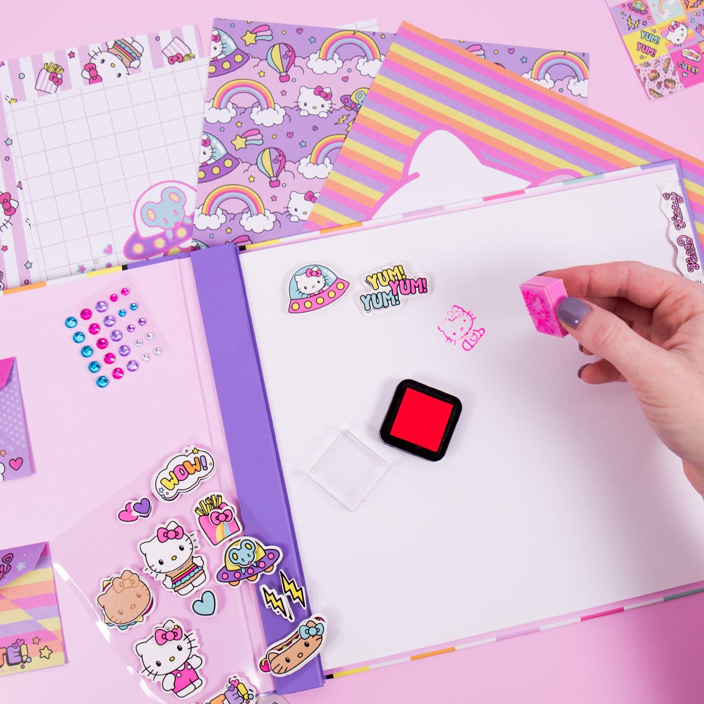 Hello Kitty All-in-One DIY , Design Your Own Scrapbook with Over 250 Essentials, Great Hello Kitty Toys for Weekend Activity, Photo & Keepsake Album
