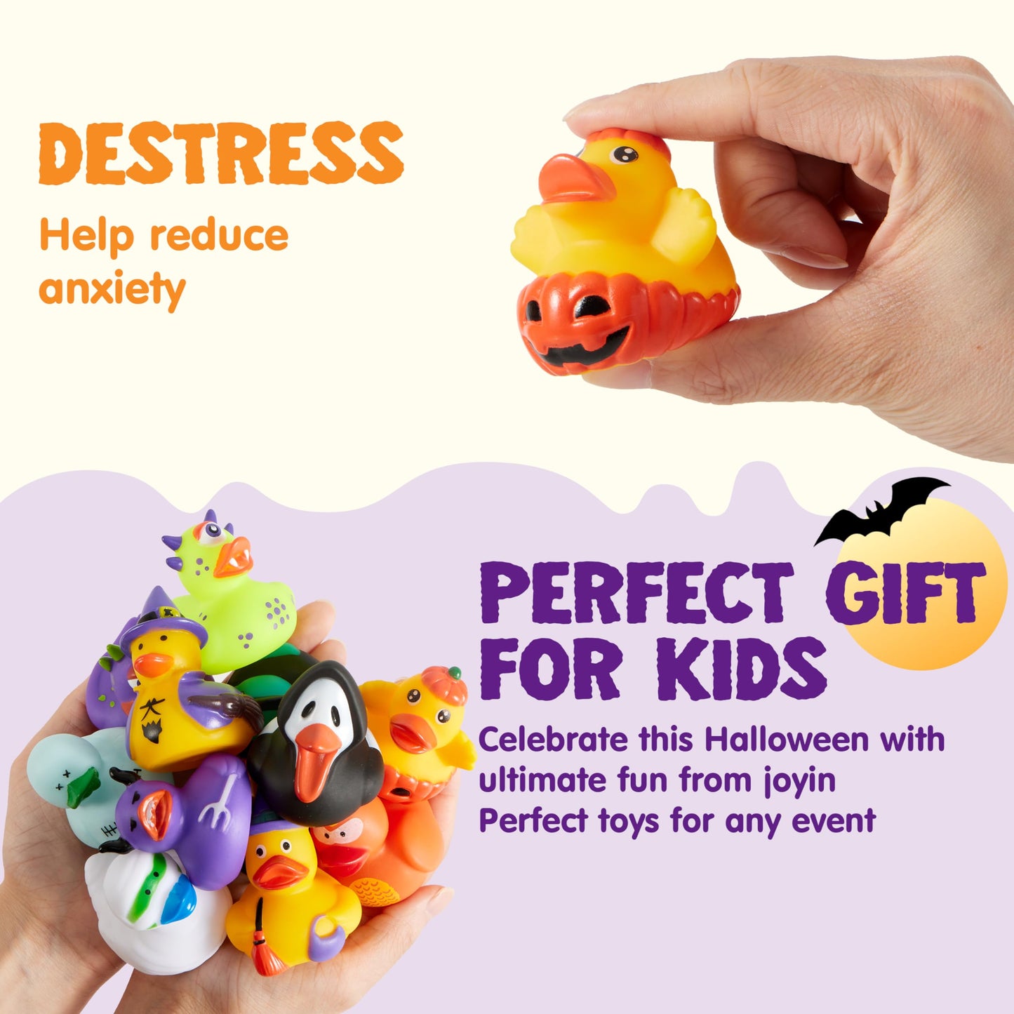 JOYIN 36 Pcs Halloween Ducks Bath Toys, Rubber Ducks Bulk for Halloween Party Favors, Mini Duckies Baby Bathtub Toys for Trick or Treating Goodie Bag