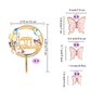 Butterfly Cake Toppers Decorations - 1 Big Happy Birthday Cake Topper & 15Pcs 3D Pink Gold Butterfly Cupcake Toppers - Party Supplies for Decorating