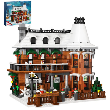 It's A Wonderful Life House Building Set with LED Light, Christmas Holiday Snow House Building Blocks Toy, Compatible with Lego Chritmas Village