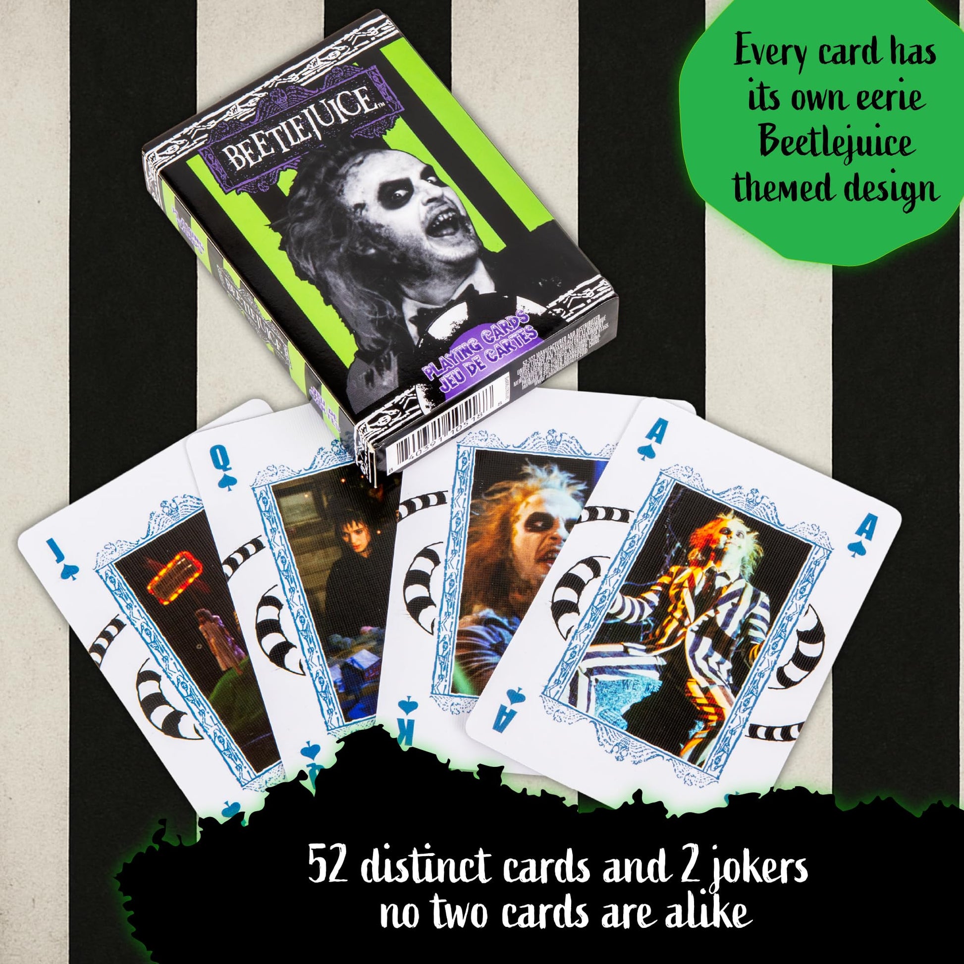Aquarius Beetlejuice Playing Cards - Deck of Cards for Beetlejuice Fans - Unique Card Designs, Gift & Merchandise for All Ages