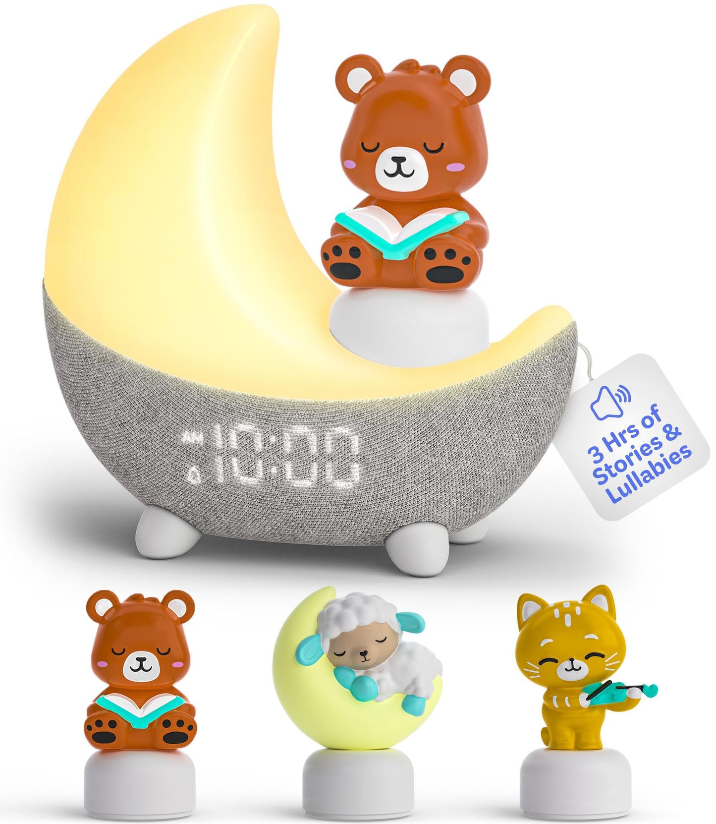 Move2Play, Dozi Sound Machine | Cute Sleep Toy + Sound Machine | 3+ Hrs Thoughtfully Made Bedtime Content | Moonlight Night Light with Changing Colors