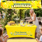 GOGOBAY 6 ft Yellow Lemonade Stand Open Back Tablecloth with 2 x 10 ft Lemonade Vinyl Banner, Stretch Spandex Table Cover for Lemonade Stand Supplies