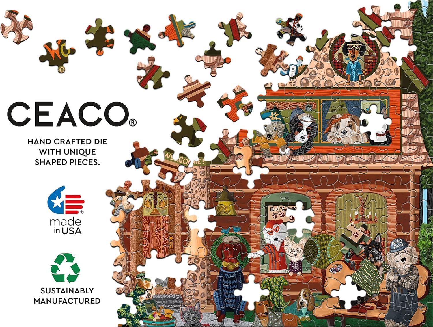 Ceaco - Woof N Wag - North Woof Inn - 300 Piece Jigsaw Puzzle